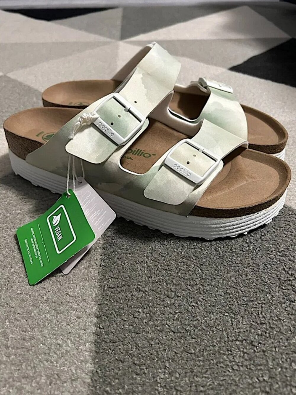 NWT Papillio Birkenstock Arizona Platform Sandals Watercolor Size 41/US 10